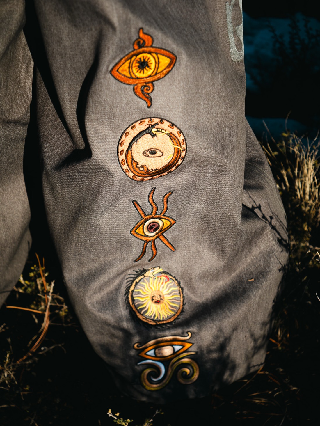 SOL Collection by PRK — embroidered patch detail on denim